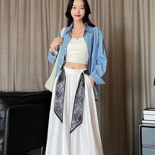 水中花 薄款阔腿裤九分高腰休闲裤 女款