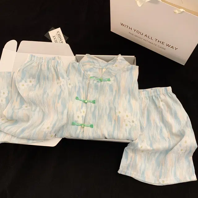 夏芬妍 中式风盘扣流光花朵家居服舒适柔软休闲带胸垫三件套可外穿睡衣套装 女款