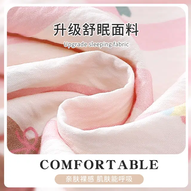 夏芬妍 甜美舒适柔软条纹卡通小熊翻领带胸垫云朵棉家居服简约休闲亲肤宽松长袖长裤可外穿睡衣套装 女款 粉色
