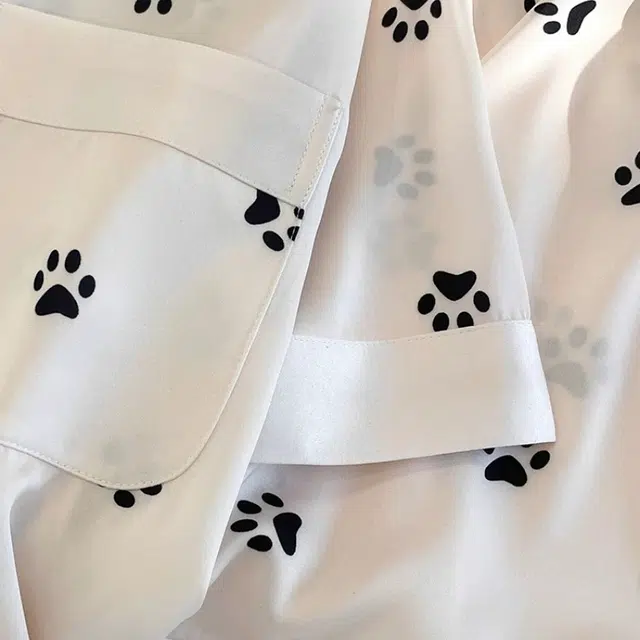 夏芬妍 简约高级感猫咪小爪冰雪丝翻领家居服舒适亲肤宽松短袖三件套可外穿睡衣套装 女款