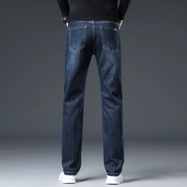 潮人榜 美式高品质潮牌秋冬季百搭潮流日常通勤痞帅修身小脚显高显瘦直筒系列高端商务休闲弹力牛仔裤 男款