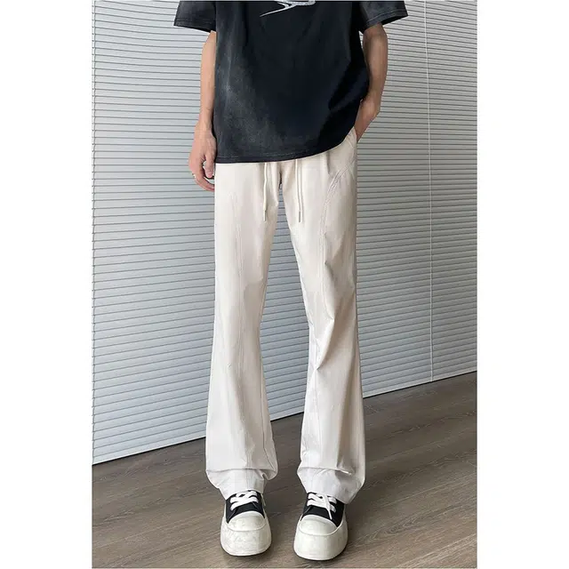 潮人榜 美式高街拼接宽松百搭潮牌直筒休闲裤 男款