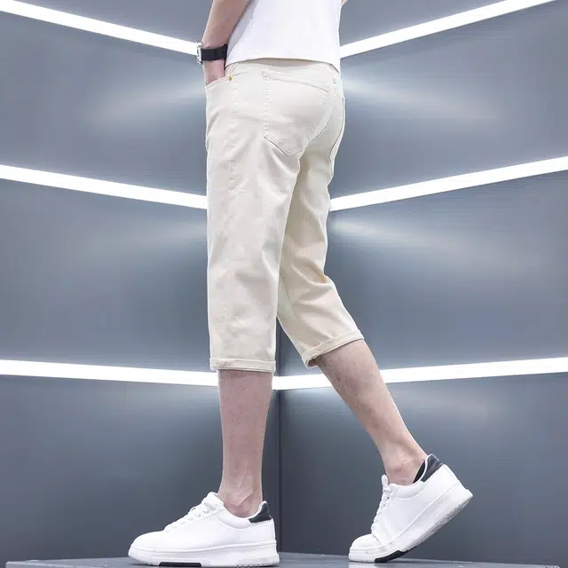 潮人榜 美式潮牌痞帅直筒潮流百搭牛仔短裤 男款