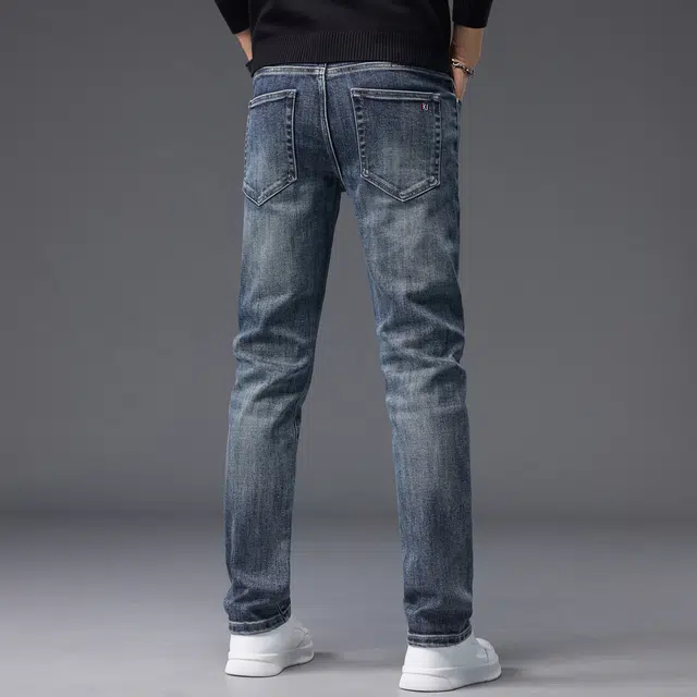 潮人榜 秋冬季美式潮牌复古修身小脚高级感男士长裤子潮流百搭休闲显高显瘦高端牛仔裤 男款