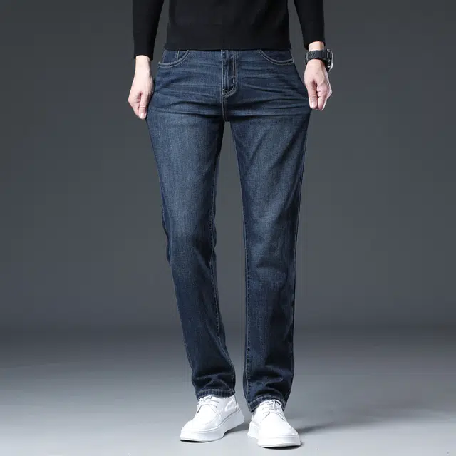 潮人榜 美式高品质潮牌秋冬季百搭潮流日常通勤痞帅修身小脚显高显瘦直筒系列高端商务休闲弹力牛仔裤 男款