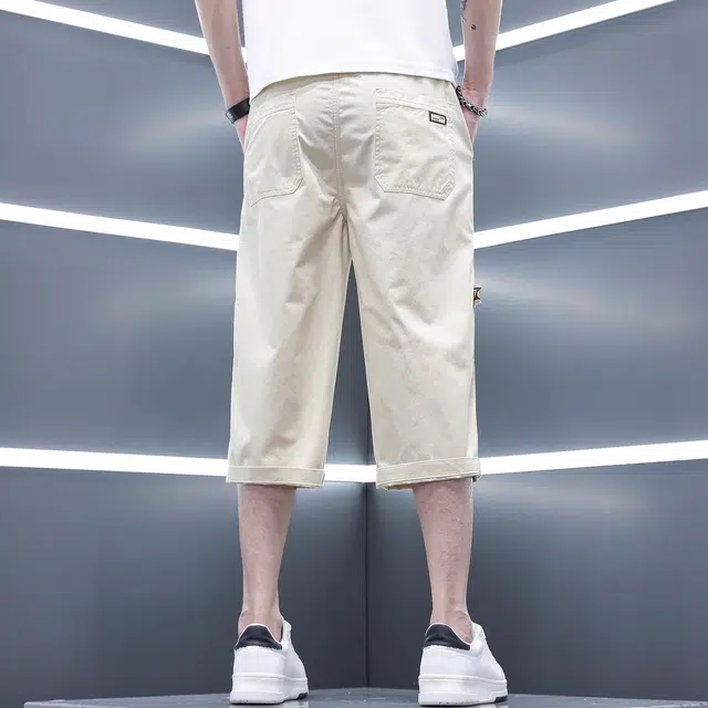 潮人榜 薄款美式高街宽松潮牌百搭直筒夏季七分裤休闲短裤 男款