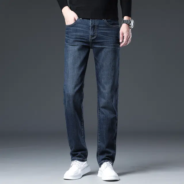 潮人榜 美式高品质潮牌秋冬季百搭潮流日常通勤痞帅修身小脚显高显瘦直筒系列高端商务休闲弹力牛仔裤 男款