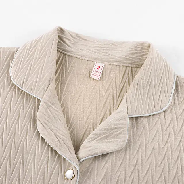 顶瓜瓜 德绒加厚保暖纯色翻领休闲舒适家居服冬季睡衣套装 女款