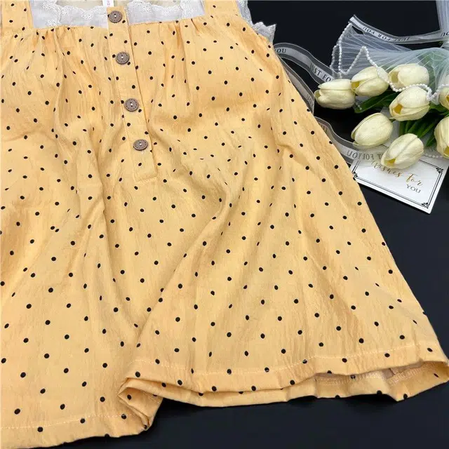 顶瓜瓜 棉质无袖背心短裤纯色波点简约家居服夏季睡衣礼盒 女款