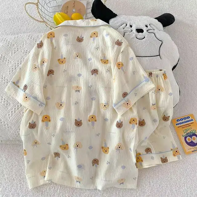 顶瓜瓜 家居休闲舒适简约卡通小狗印花服睡衣礼盒 女款