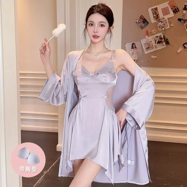 顶瓜瓜 夏季女透气简约休闲亲肤优雅高级感家居服睡裙 女款