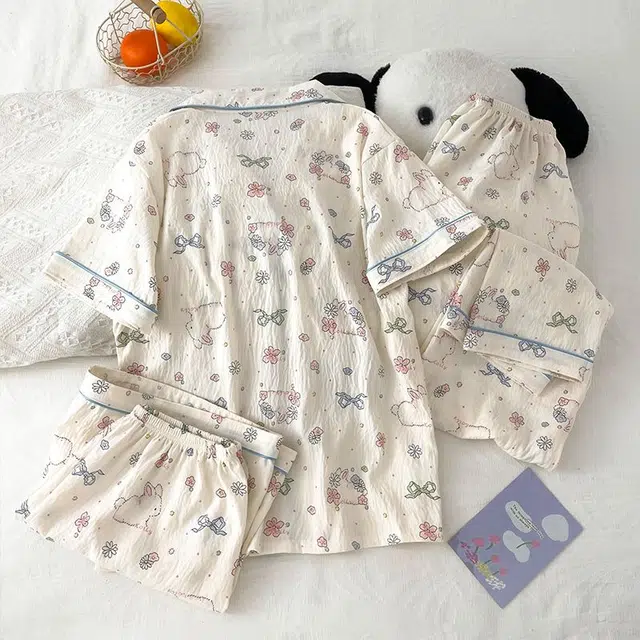 顶瓜瓜 时尚舒适简约休闲家居服夏季睡衣套装 女款