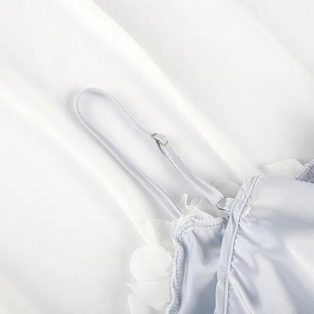 顶瓜瓜 冰丝带胸垫性感吊带短裤套头蕾丝花边纯色休闲凉感两件套家居服夏季睡衣套装 女款