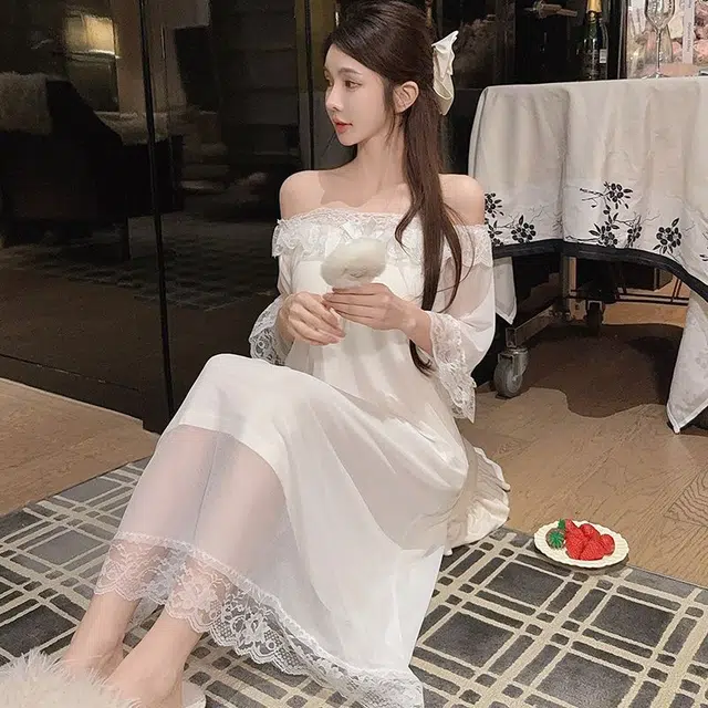 顶瓜瓜 夏季女透气简约休闲亲肤优雅甜美家居服睡裙 女款