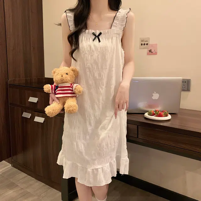 顶瓜瓜 夏季女时尚透气舒适简约设计家居服睡裙 女款