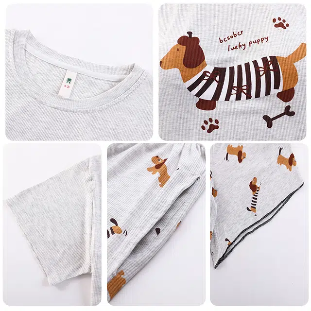 顶瓜瓜 轻便透气舒适亲肤简约款式家居服短袖长裤睡衣套装 女款