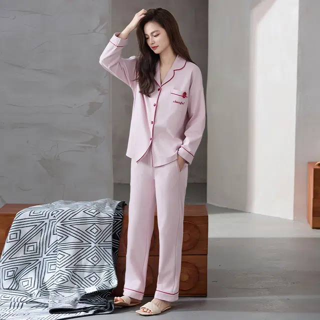 顶瓜瓜 云感轻柔纯棉棉料简约舒适无束缚可外穿家居服睡衣套装 男女同款