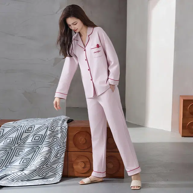 顶瓜瓜 云感轻柔纯棉棉料简约舒适无束缚可外穿家居服睡衣套装 男女同款