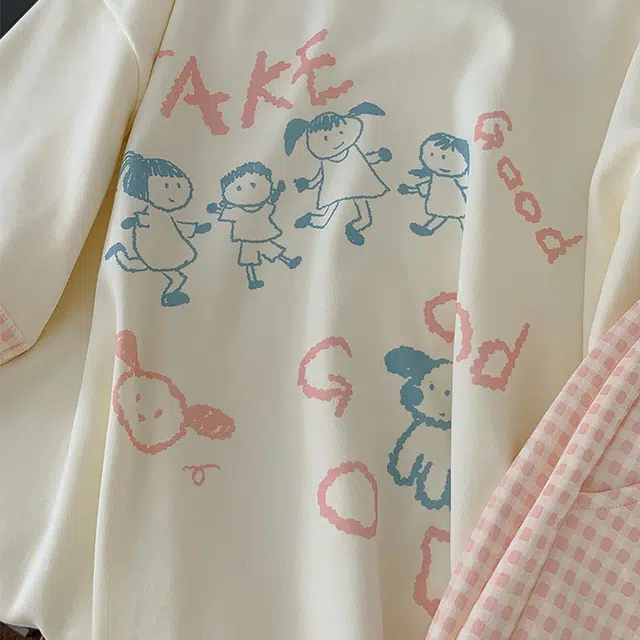 顶瓜瓜 夏季女简约休闲文字印花家居服睡衣礼盒 女款