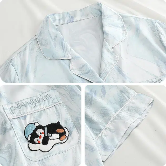 顶瓜瓜 透气舒适简约休闲可外穿家居服夏季睡衣套装 男女同款