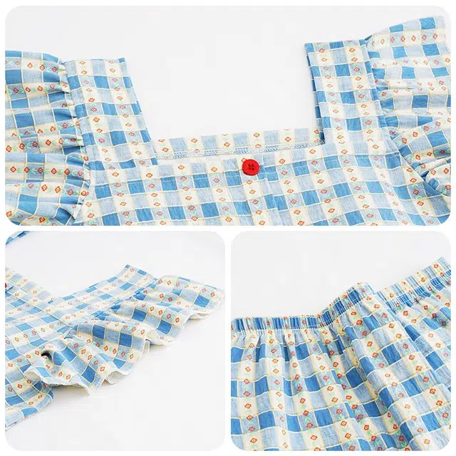 顶瓜瓜 夏季女透气舒适简约休闲亲肤家居服睡衣套装 女款