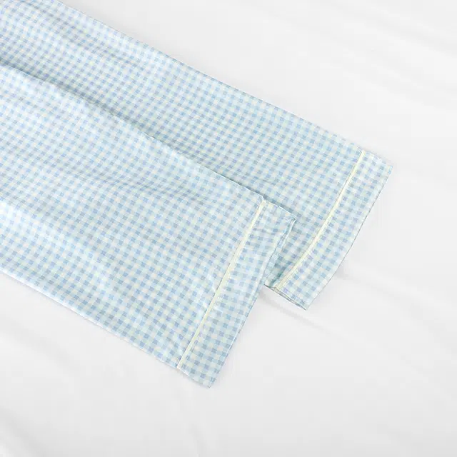 顶瓜瓜 短袖可爱卡通小企鹅格子家居服睡衣套装 女款 图片色