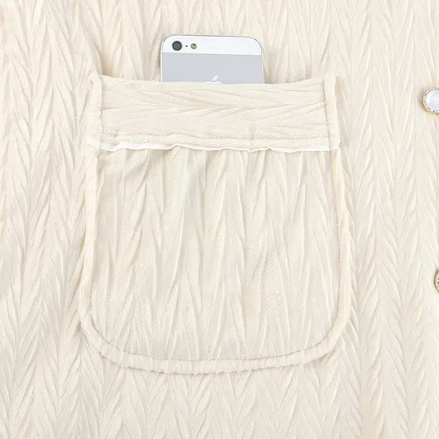 顶瓜瓜 德绒加厚保暖纯色翻领时尚简约风休闲舒适家居服冬季睡衣套装 女款