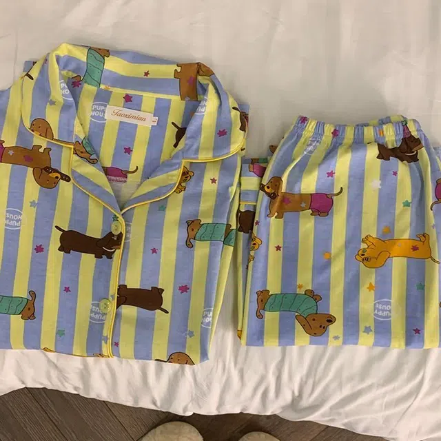 顶瓜瓜 长袖长裤开衫家居服睡衣套装 女款