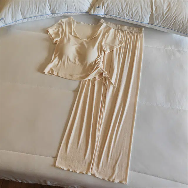 顶瓜瓜 带胸垫夏季女透气舒适休闲时尚宽松设家居服睡衣套装 女款