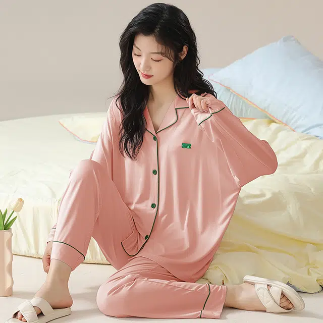 顶瓜瓜 亲肤面料宽松版型简约舒适可外穿家居服睡衣套装 男女同款