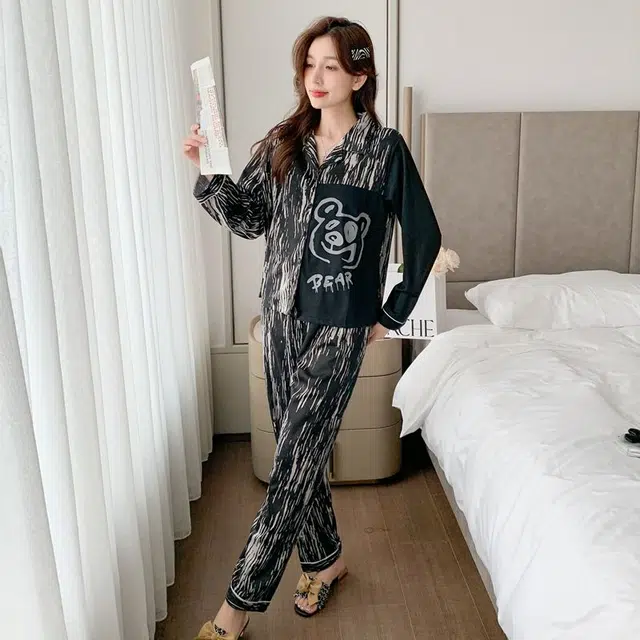 顶瓜瓜 夏季女透气简约休闲舒适时尚清新家居服睡衣套装 女款