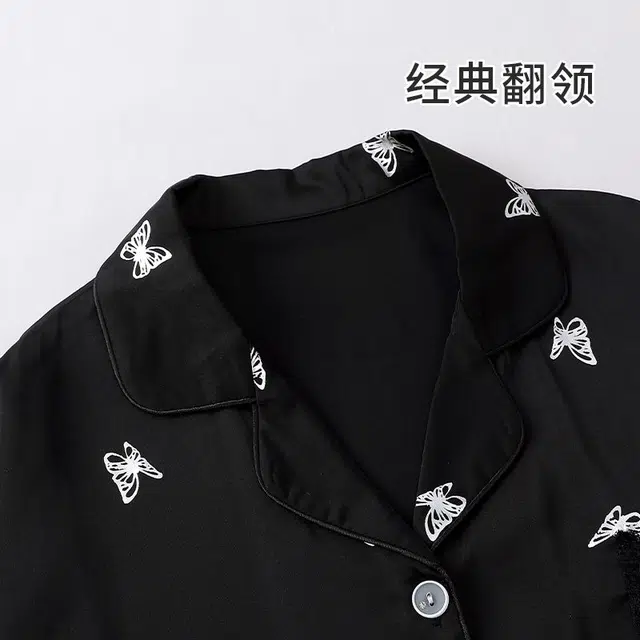 顶瓜瓜 家居女舒适可外穿蝴蝶满印翻领服睡衣礼盒 女款