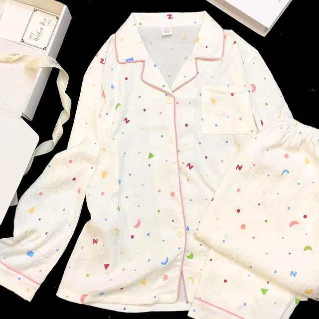 顶瓜瓜 夏季女透气简约休闲柔软面料可外穿家居服睡衣套装 女款