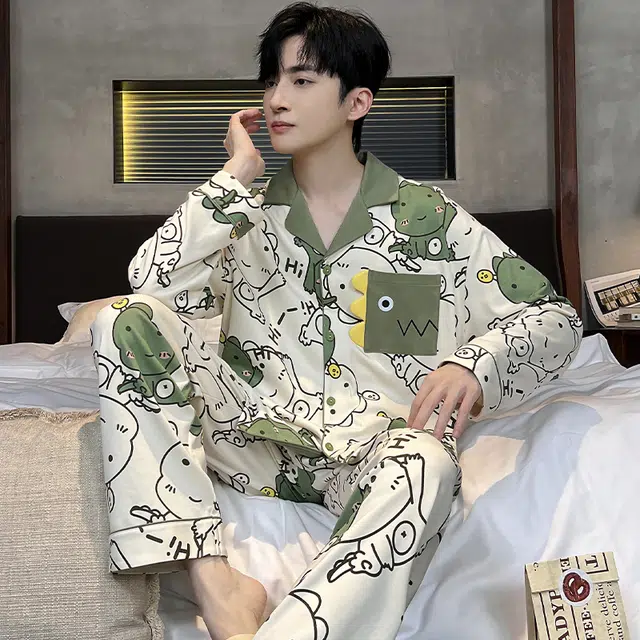 顶瓜瓜 家居男舒适面料时尚设计休闲服睡衣套装 男款