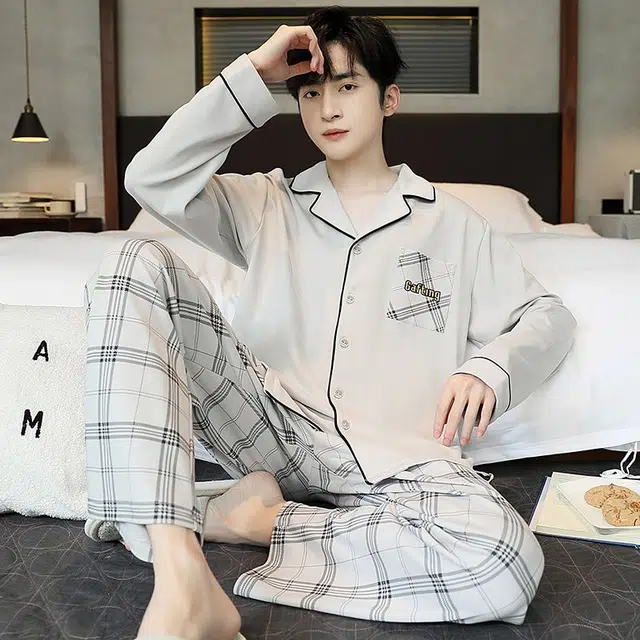顶瓜瓜 夏季男舒适亲肤透气面料家居服睡衣套装 男款