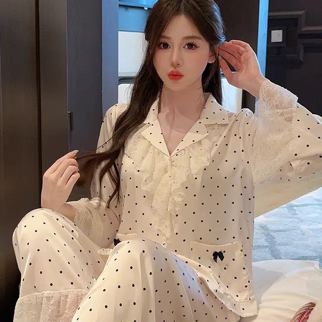 顶瓜瓜 简约舒适冰丝可外穿家居服睡衣套装 女款