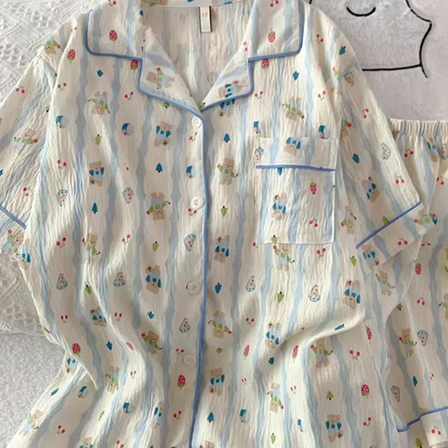 顶瓜瓜 夏季女透气简约休闲轻便柔软面料家居服睡衣套装 女款