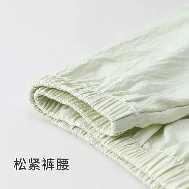 顶瓜瓜 短袖短裤小翻领开衫甜美可爱纯色花边家居夏季睡衣礼盒 女款