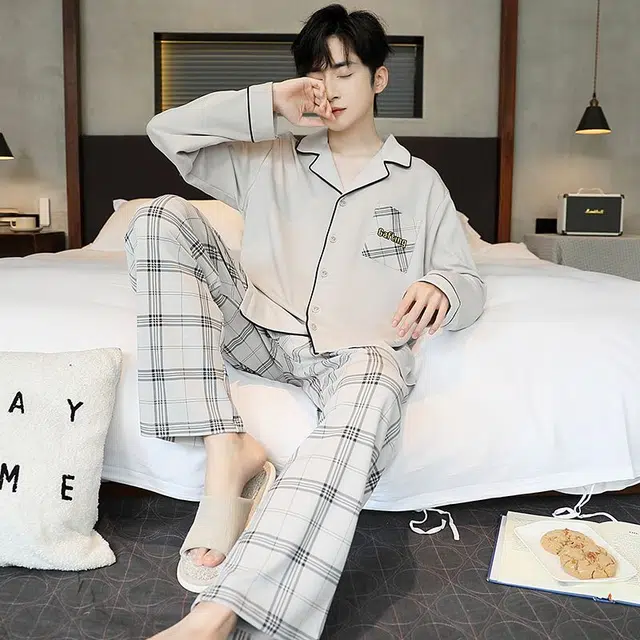 顶瓜瓜 夏季男舒适亲肤透气面料家居服睡衣套装 男款