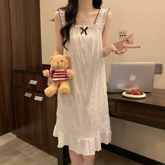 顶瓜瓜 夏季女时尚透气舒适简约设计家居服睡裙 女款