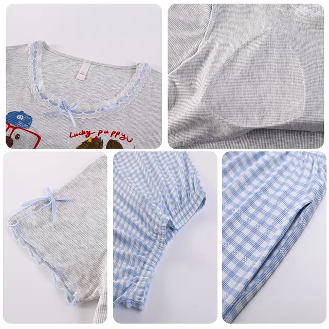 顶瓜瓜 夏季女透气舒适亲肤面料简约设计三件套家居服睡衣套装 女款