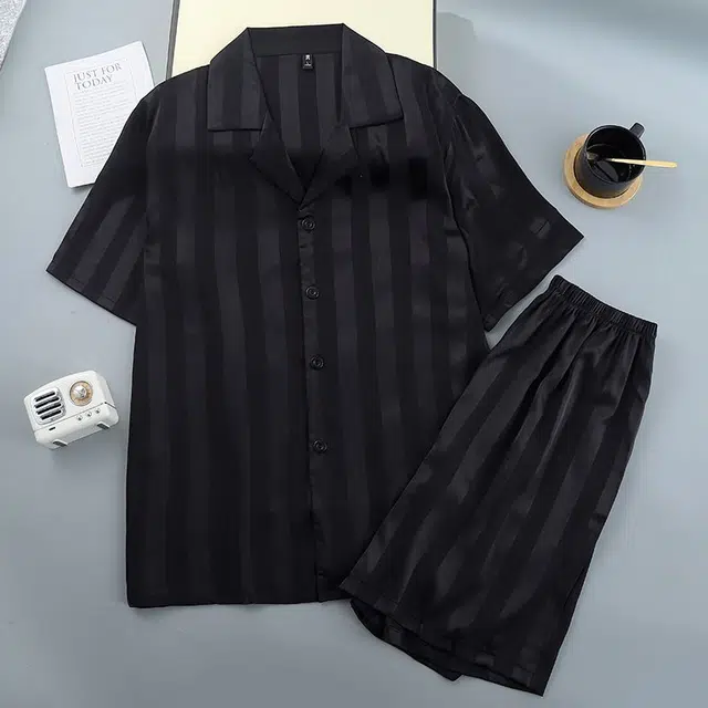 顶瓜瓜 夏季男透气舒适简约休闲轻便家居服睡衣套装 男款