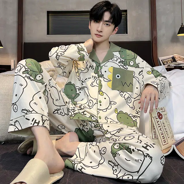 顶瓜瓜 家居男舒适面料时尚设计休闲服睡衣套装 男款