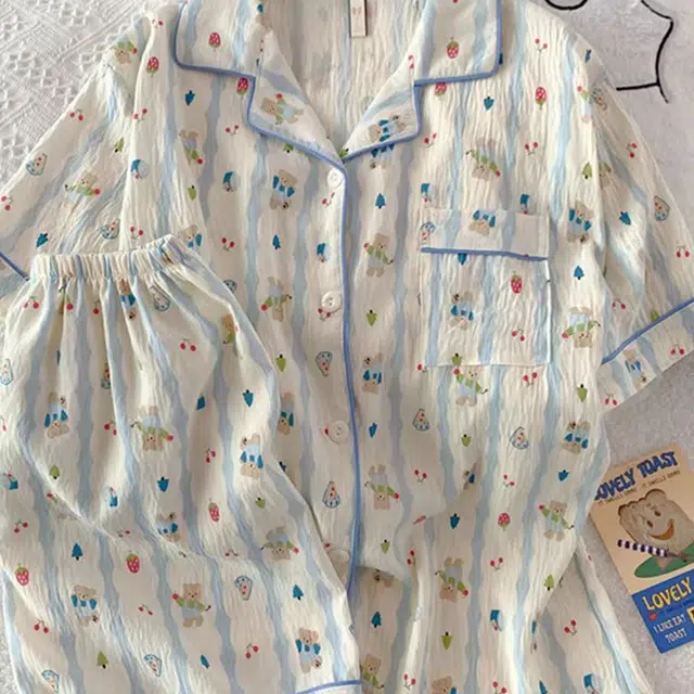 顶瓜瓜 夏季女透气简约休闲轻便柔软面料家居服睡衣套装 女款