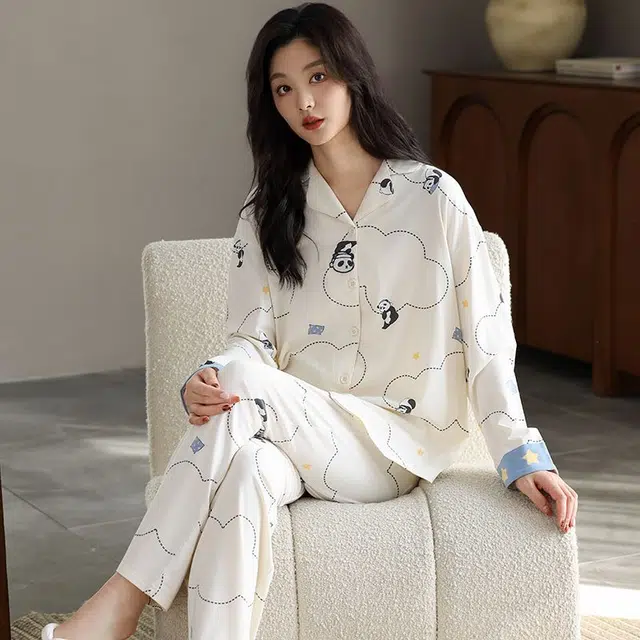 顶瓜瓜 夏季女休闲亲肤设计简约款式家居服睡衣套装 女款