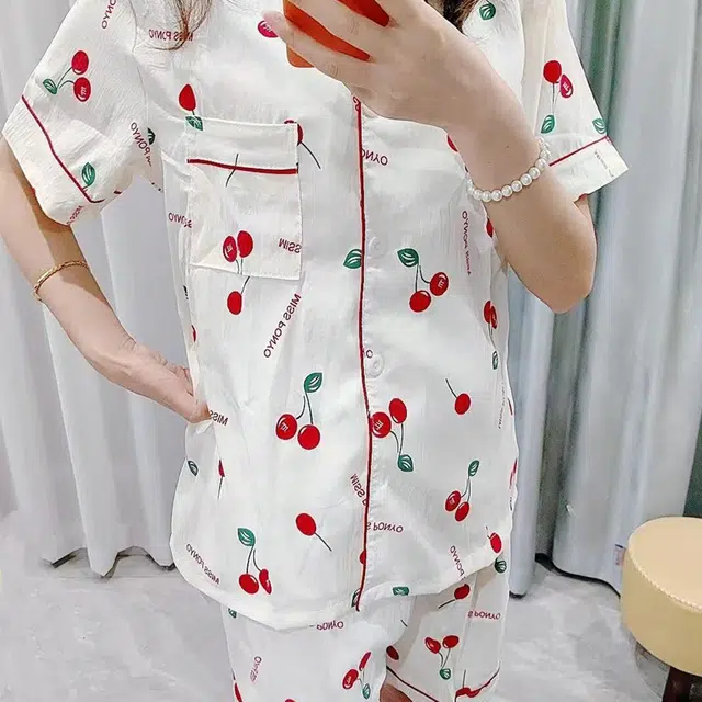 顶瓜瓜 夏季女时尚透气清新休闲设计家居服睡衣套装 女款