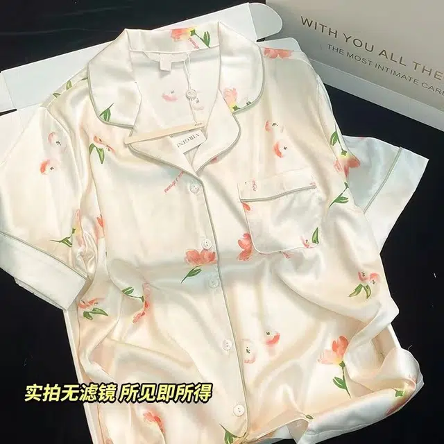 顶瓜瓜 夏季女透气舒适休闲亲肤短袖短裤家居服睡衣套装 女款