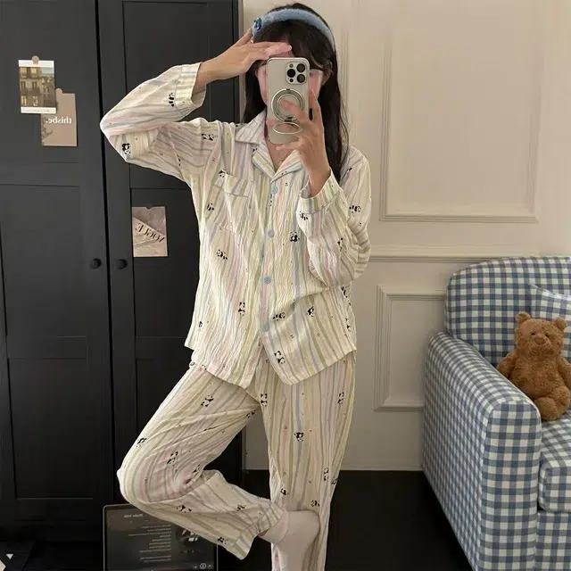 顶瓜瓜 夏季女透气舒适简约休闲宽松设计家居服睡衣套装 女款