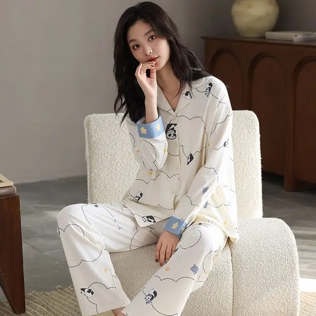 顶瓜瓜 夏季女休闲亲肤设计简约款式家居服睡衣套装 女款