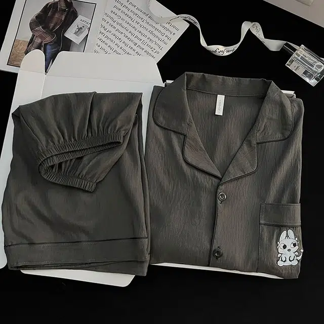 顶瓜瓜 夏季男透气简约休闲轻盈舒适家居服睡衣套装 男款